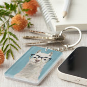 ラマ仕様 – 正方形 キーホルダー (正面右)