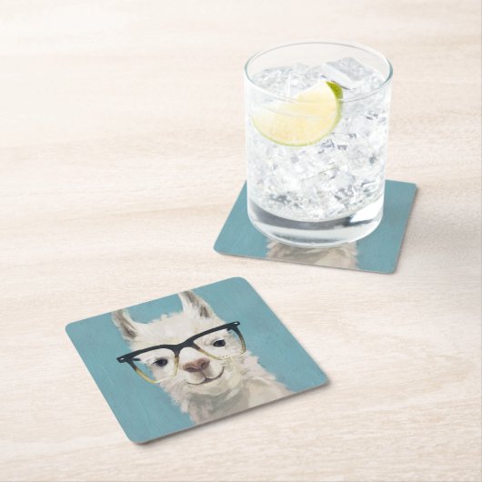 ラマ仕様 – 正方形 スクエアペーパーコースター (インサイチュ)