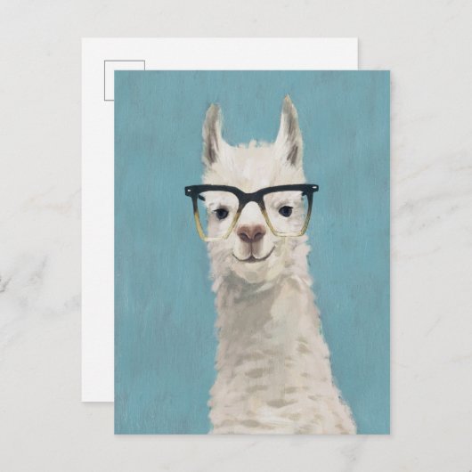 ラマ仕様 – 正方形 ポストカード (正面/裏面)