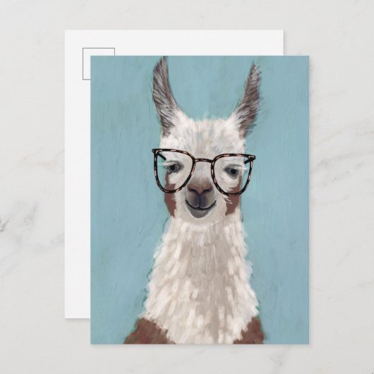 ラマ仕様 – 特大メガネ ポストカード (正面/裏面)