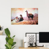 ラマ写真クスコペルー ポスター (ホームオフィス)