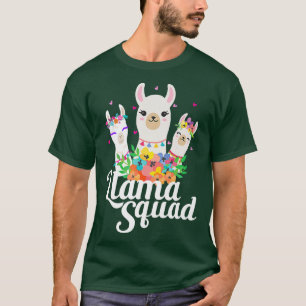 ラマ分隊かわいいラマおもしろいマッチング Tシャツ