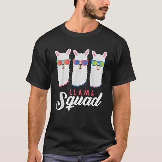 ラマ分隊アルパカッコいいカ友情サングラス動物園 Tシャツ (正面)