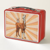 ラマ及び枝角のフクロウ メタルランチボックス (裏面)