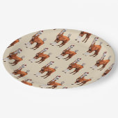 ラマ及び羽 ペーパープレート (アングル)