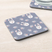 ラマ及び花模様 コースター (左側)