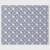 ラマ及び花模様 ラッピングペーパー (フラット)