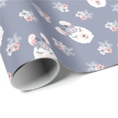 ラマ及び花模様 ラッピングペーパー (ロールコーナー)