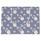 ラマ及び花模様 ラージペーパーバッグ (正面)