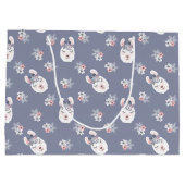 ラマ及び花模様 ラージペーパーバッグ (裏面)