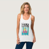 ラマ好きTシャツ タンクトップ (正面フル)