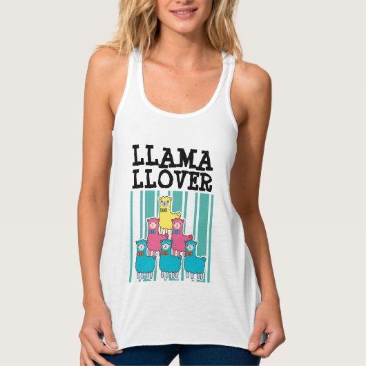 ラマ好きTシャツ タンクトップ (正面)
