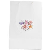 ラマ子供の誕生日パーティー ミディアムペーパーバッグ (裏面)