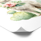 ラマ子供部屋デコールキュートラマウォーター色 ポスター (角)