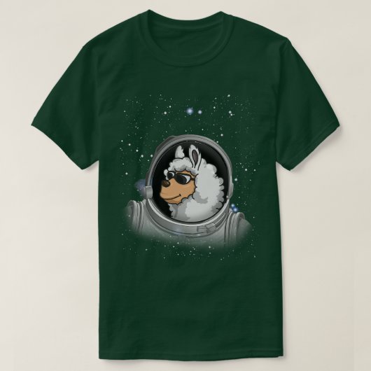 ラマ宇宙飛行士宇宙宇宙飛行士ラマ Tシャツ (デザイン正面)
