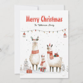 ラマ家族3クリスマスホリデーカード シーズンカード