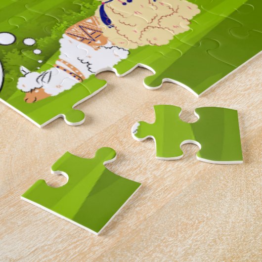 ラマ対エビルスクイカエピック宇宙バトル ジグソーパズル (側面)