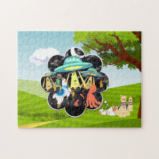 ラマ対エビルスクイカエピック宇宙バトル ジグソーパズル