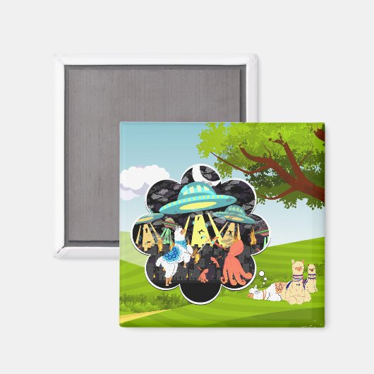 ラマ対エビルスクイカエピック宇宙バトル マグネット (正面/裏面)