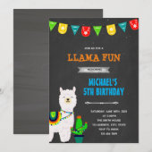 ラマ少年のフィエスタパーティー招待状 招待状 (正面/裏面)