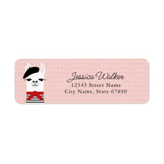 ラマ差出人住所ラベル ラベル (正面)