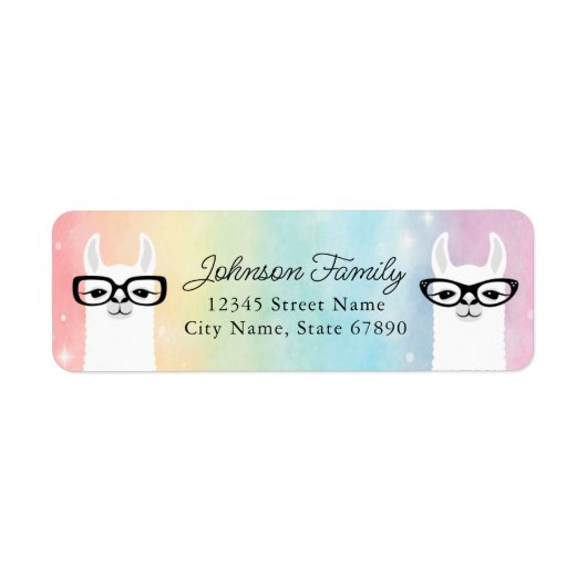 ラマ差出人住所ラベル ラベル (正面)