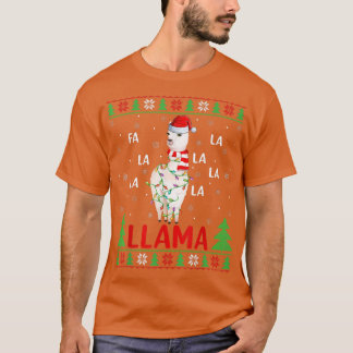 ラマ恋人クリスマスライト醜いファラララマキリスト Tシャツ