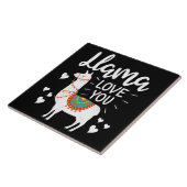 ラマ愛する彼のためのギフト彼女のアルパカバレンタイン タイル (側面)