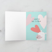 ラマ愛する月のバレンタイン シーズンカード (内部)