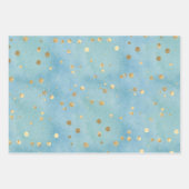 ラマ愛の水色かわいいおもしろい誕生日パーティー ラッピングペーパーシート (正面3)