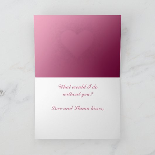 ラマ愛バレンタインデーのハートのdoubeのラマ シーズンカード (内部)