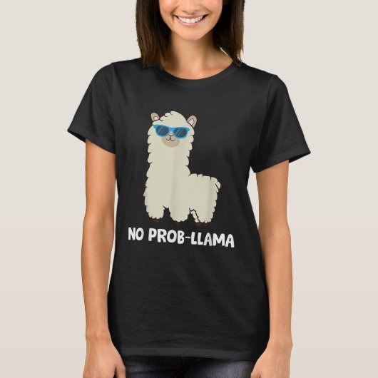ラマ愛好家 – No Prob – ラマAlpaca No Probllama Pr Tシャツ (正面)