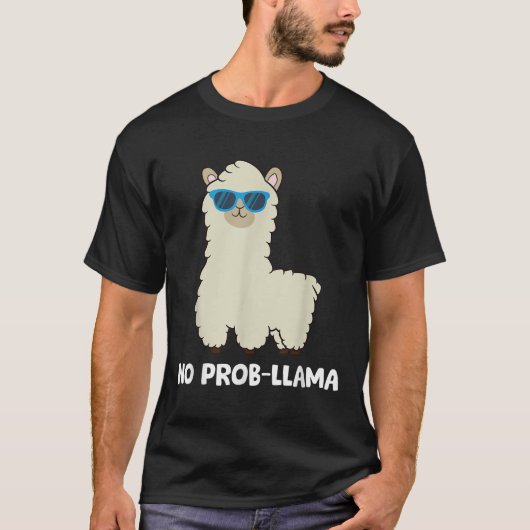 ラマ愛好家 – No Prob – ラマAlpaca No Probllama Pr Tシャツ (正面)