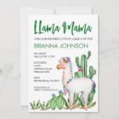 ラマ愛水彩画のベビーシャワーの招待状 招待状 (正面)