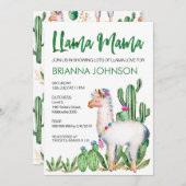 ラマ愛水彩画のベビーシャワーの招待状 招待状 (正面/裏面)