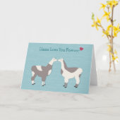 ラマ愛永久に挨拶状 カード (黄色い花)