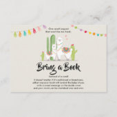 ラマ本を持って来る赤ちゃんシャワーフィエスタサボテン エンクロージャーカード (正面)