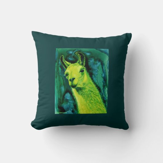 ラマ枕 – "Llemon-Llime Llama" クッション (正面)