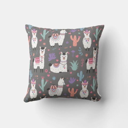 ラマ模様装飾用クッション クッション (裏面)