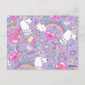 ラマ模様1 ポストカード (裏面)