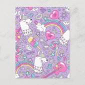 ラマ模様1 ポストカード (正面)