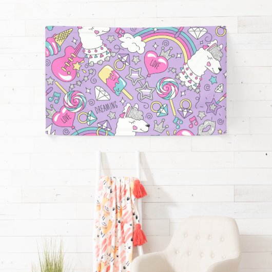 ラマ模様1 横断幕 (インサイチュ)