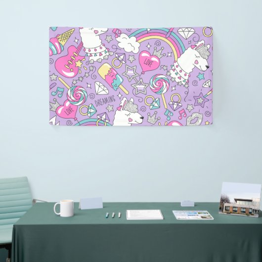 ラマ模様1 横断幕 (トレードショー)