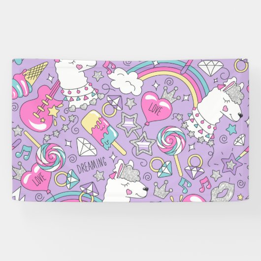 ラマ模様1 横断幕 (横)