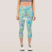 ラマ模様2 カプリレギンス (正面)