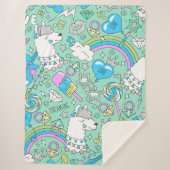 ラマ模様2 シェルパブランケット (正面)