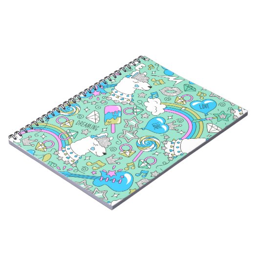 ラマ模様2 ノートブック (左側)