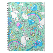 ラマ模様2 ノートブック (正面)