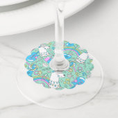 ラマ模様2 ワイングラスタグ (クローズアップ)