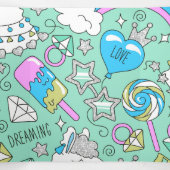 ラマ模様2 三つ折りクリスマスカード (内部中)